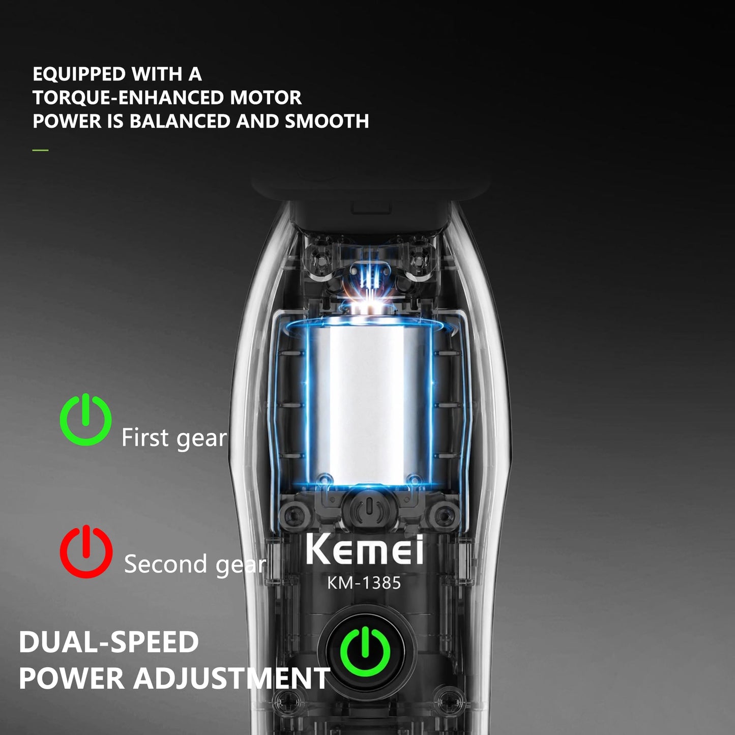 KEMEI 1385 Professional Zero Gapped T-Blade Cordless Hair Trimmer for Men Beauty and Personal Care KEMEI