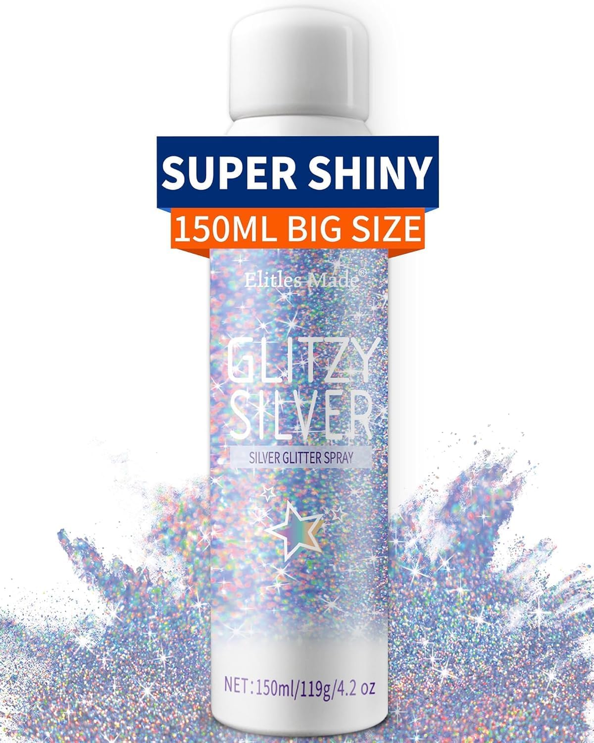 Elitles Made Hair Glitter, 2PCS Body Glitter Spray Glitter Hairspray for Kids Women, Long-Lasting Quick-Drying Holographic Glitter Spray for Hair Beauty & Personal Care Elitles Made