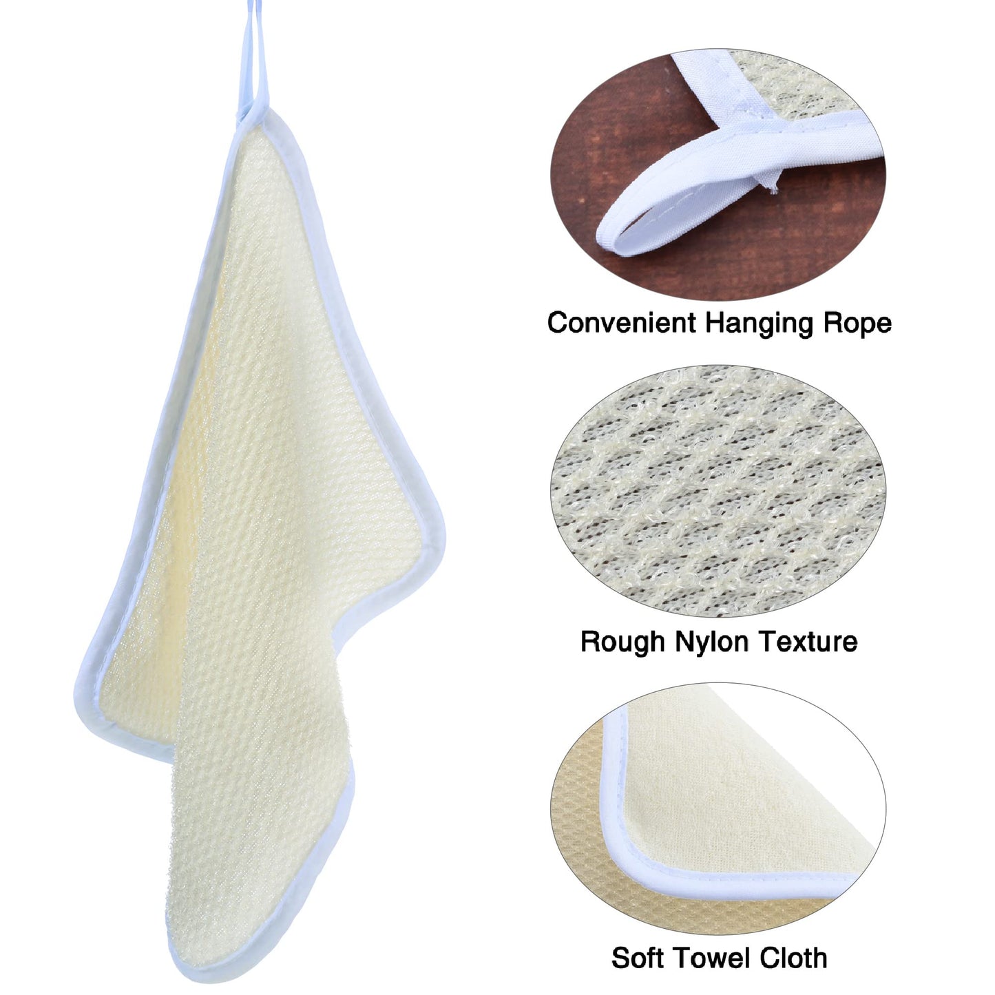 Blulu 5 Pcs Exfoliating Wash Cloth Face Body Towel Dual Sided Exfoliating Scrub Towel Weave Beauty Skin Washcloth Soft Home Massage Bath Cloth (5) Beauty & Personal Care Blulu