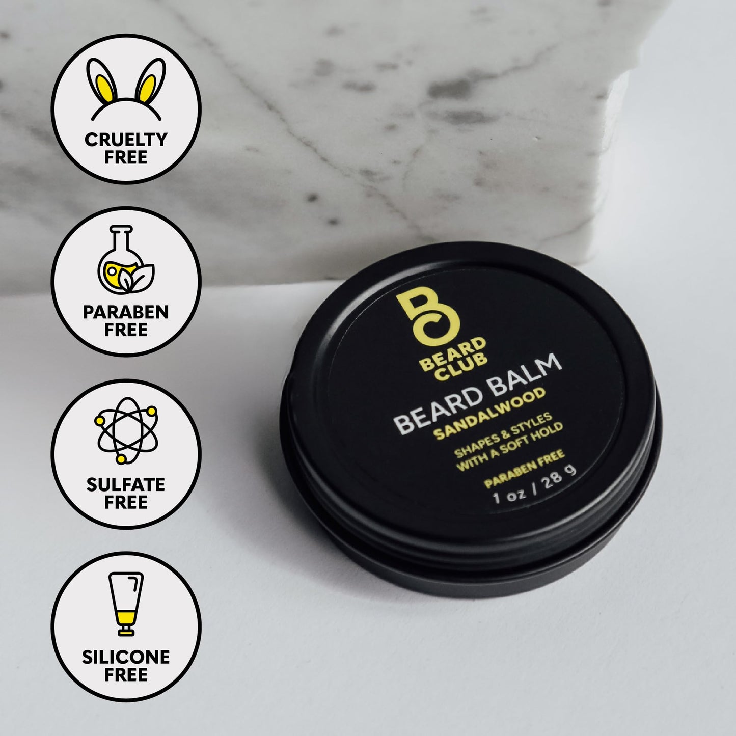 The Beard Club Sandalwood Beard Butter - Men's Leave-In Conditioning Balm, Softener and Moisturizer for Styling and Care - 2oz Beauty and Personal Care The Beard Club