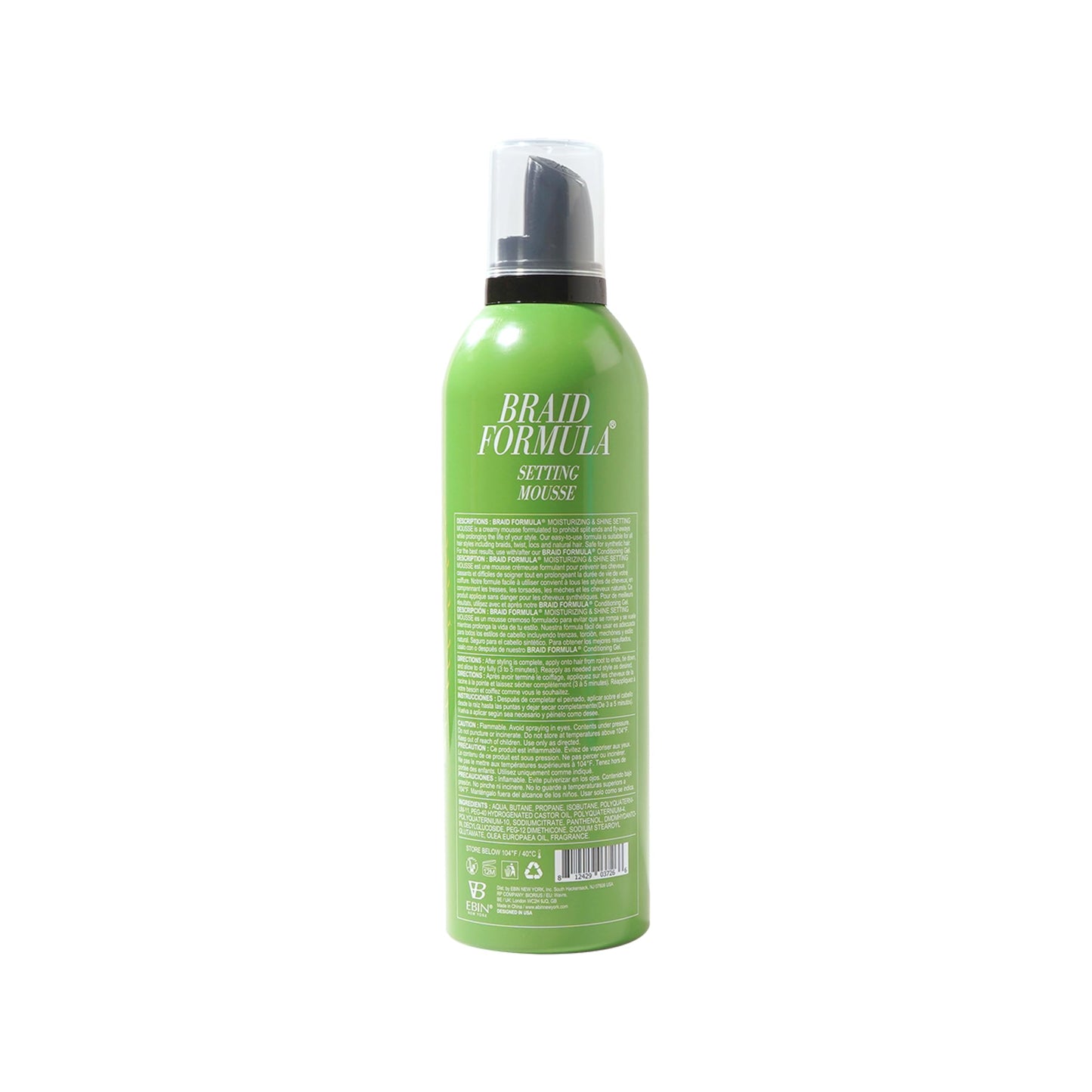 EBIN NEW YORK Braid Formula Setting Mousse (12.49 oz, Olive Oil) Beauty & Personal Care EBIN NEW YORK