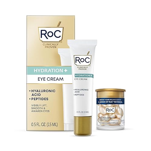 RoC Multi Correxion Hyaluronic Acid Anti Aging Under Eye Cream for Puffiness & Dark Circles (.5 OZ) + RoC Retinol Capsules (7 CT), Skin Care Routine Beauty & Personal Care RoC