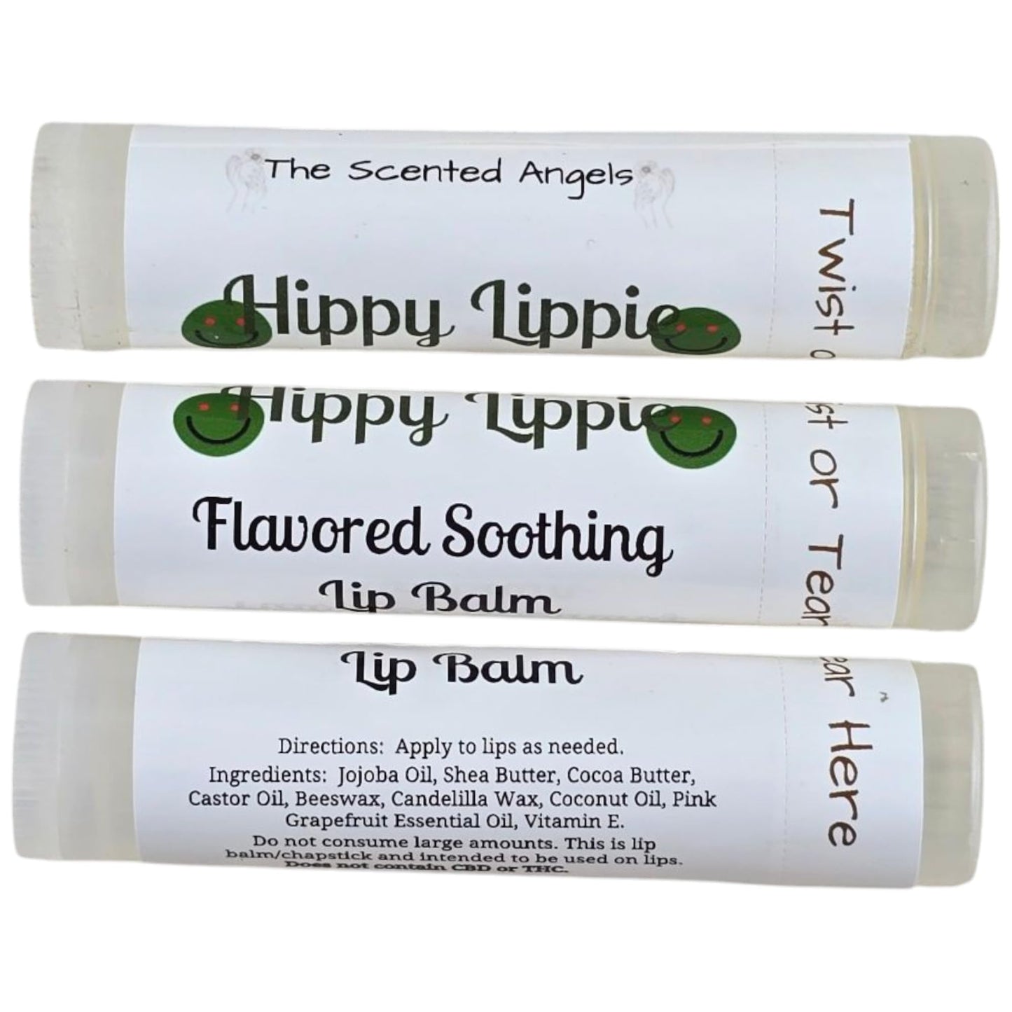 TSA Handmade All-Natural Hippie Lippie Cannabis Flavored Lip Balm, Jojoba Oil, Cocoa Butter, Castor Oil, Beeswax, Shea Butter, Adults, Men, Women Beauty and Personal Care The Scented Angels