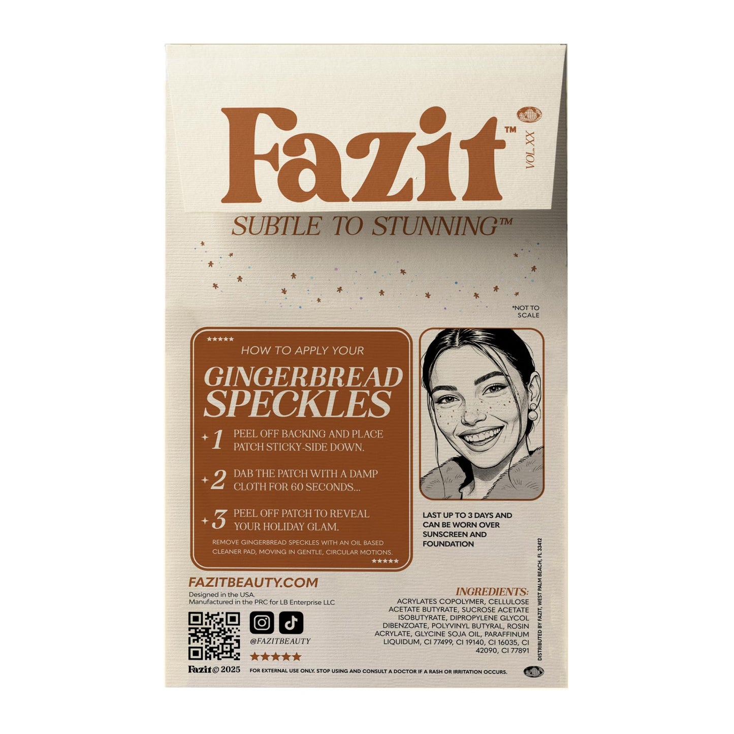 Fazit Makeup Patches - Gingerbread Speckles - Glow Up Make-Up Patches - Cute Glitter Makeup Accessories for Women - Cosmetic Glitter for Face Beauty & Personal Care Fazit