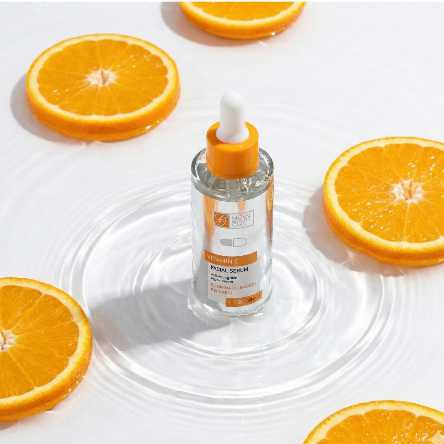 Global Beauty Care Vitamin C Facial Serum - Facial Treatment Serum with Hyaluronic Acid for Uneven Tone & Radiance Appearance Support, Fast Absorbing Beauty & Personal Care Global Beauty Care