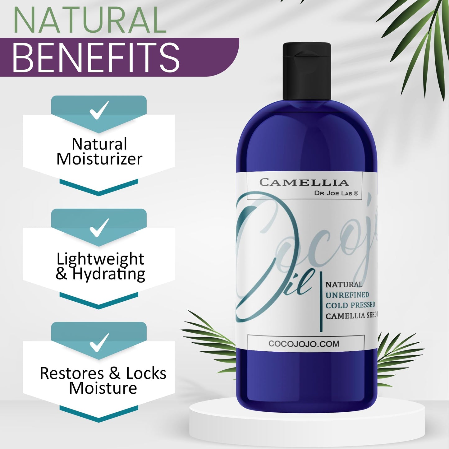 Dr Joe Lab Japanese Camellia Seed Oil - Pure, Cold Pressed, Non-GMO Carrier - 8 oz - for Skin, Hair, Nails, Body, Facial Hair - Hydrating Moisturizing Beauty & Personal Care Dr Joe Lab
