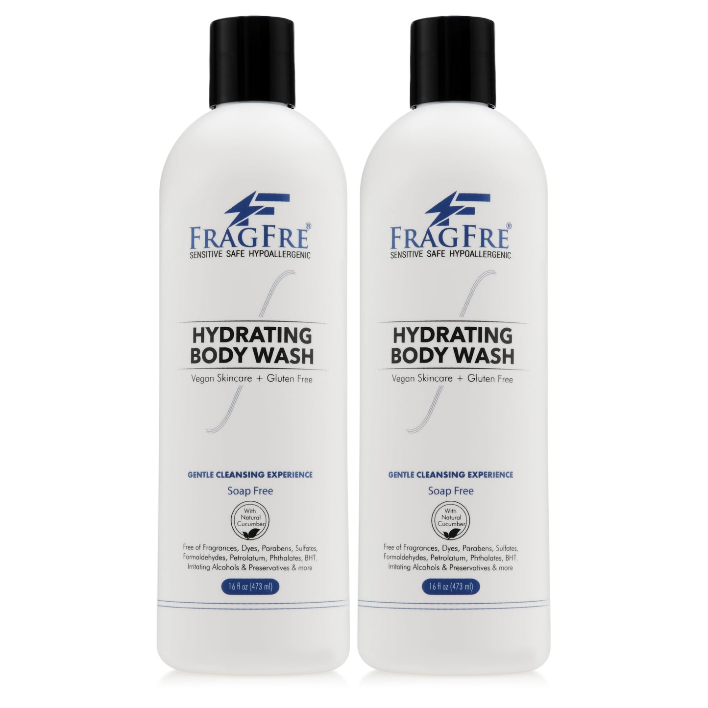 FRAGFRE Sensitive Body Wash 16 oz (2-Pack Gift Set) - Paraben Free Sulfate Free Body Cleanser - Hypoallergenic for Delicate and Flaky Skins - No Added Beauty & Personal Care FRAGFRE