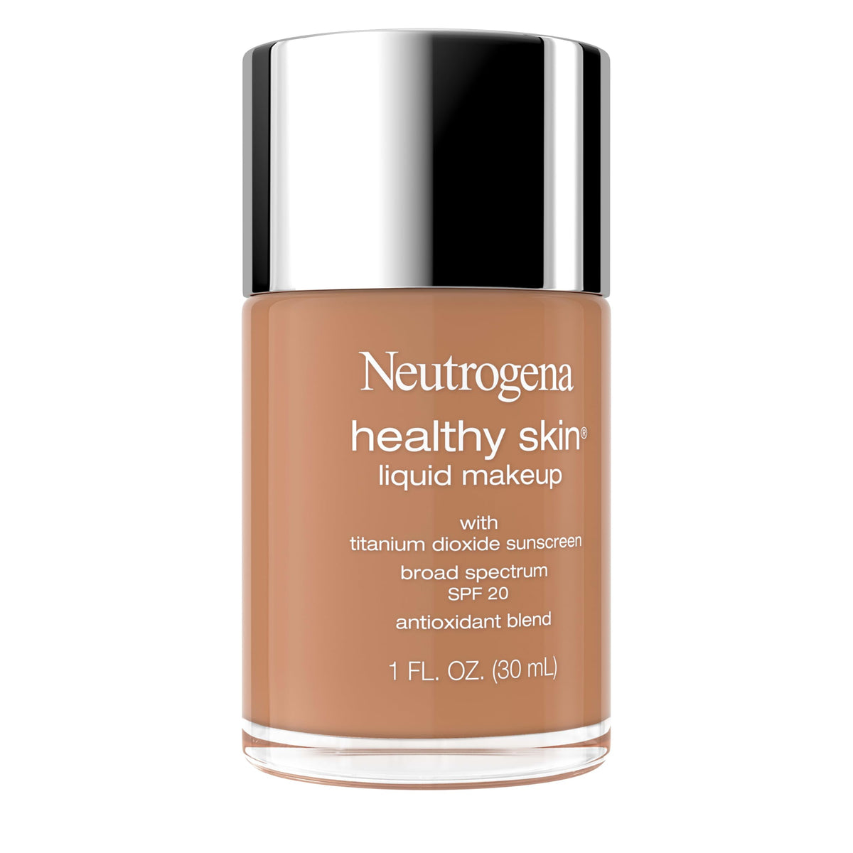 Neutrogena Healthy Skin Liquid Foundation Makeup Broad Spectrum SPF 20 Sunscreen, Medium Coverage, Vit B5, Antioxidants, All Day Wear, Bronze 430N, 1 Beauty & Personal Care Neutrogena