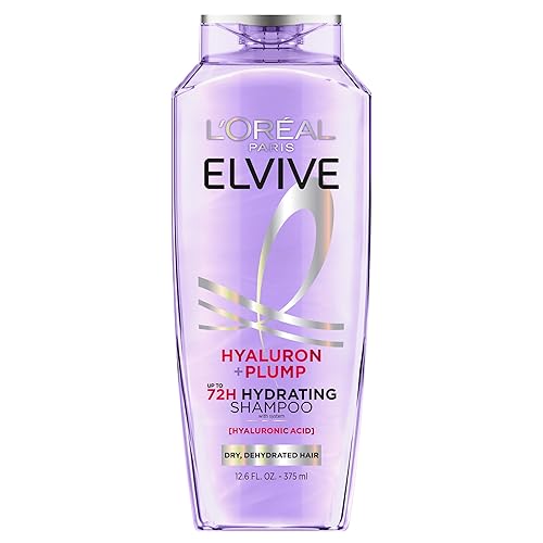 L'Oreal Paris Elvive Hyaluron Plump Hydrating Shampoo for Dehydrated, Dry Hair Infused with Hyaluronic Acid Care Complex, Paraben-Free, 12.6 Fl Oz Beauty & Personal Care L'Oreal Paris