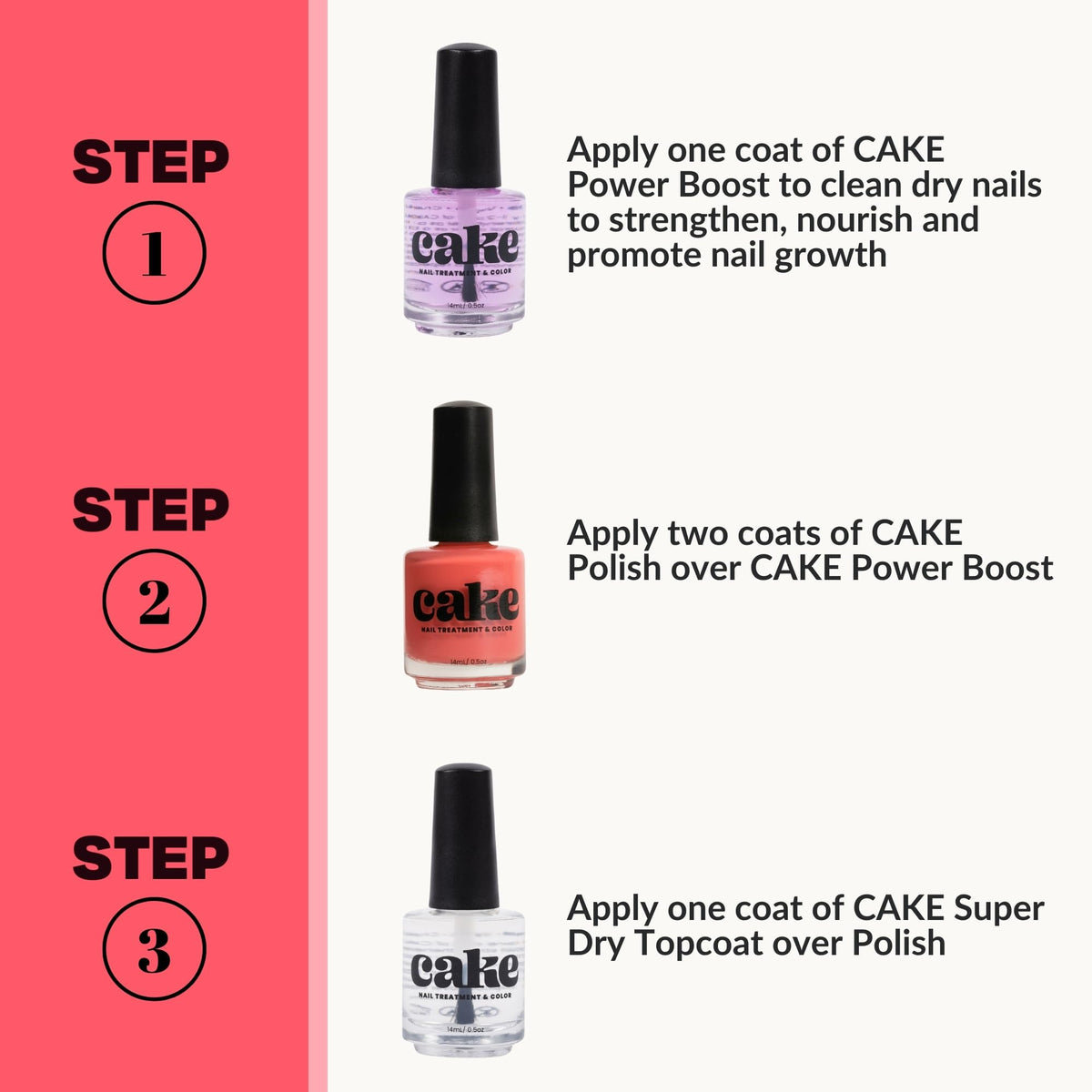 CAKE Nontoxic Nail Polish, Fingernail Strengthener, Nail Strengthener and Growth, Nail Repair for Damaged Nails, Fingernail Polish, Natural Nail