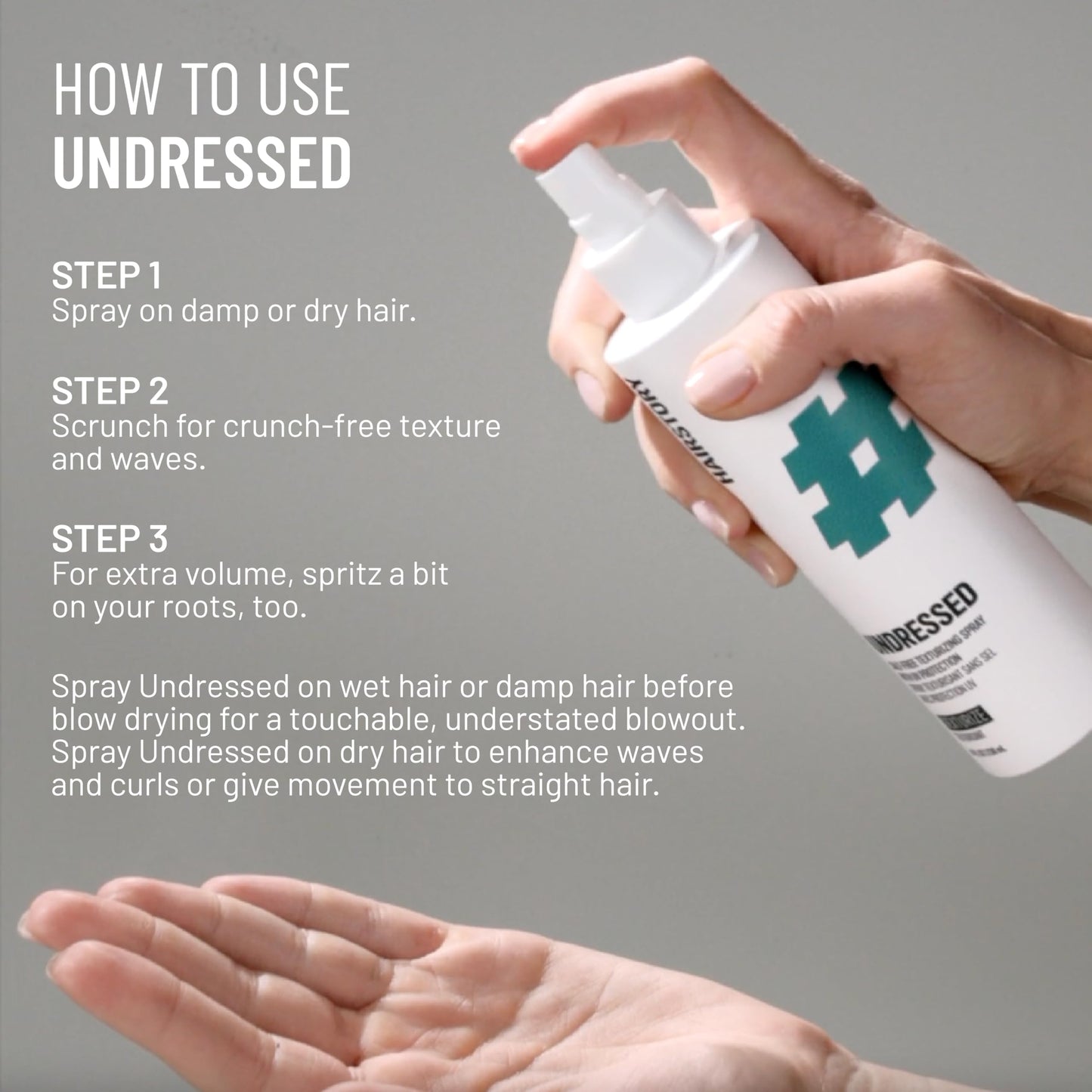 Hairstory Undressed - Salt Free Texturizing Spray for Beach Waves, UV Protection Hair Spray, Adds Volume and Texture, All Hair Types Beauty & Personal Care Hairstory
