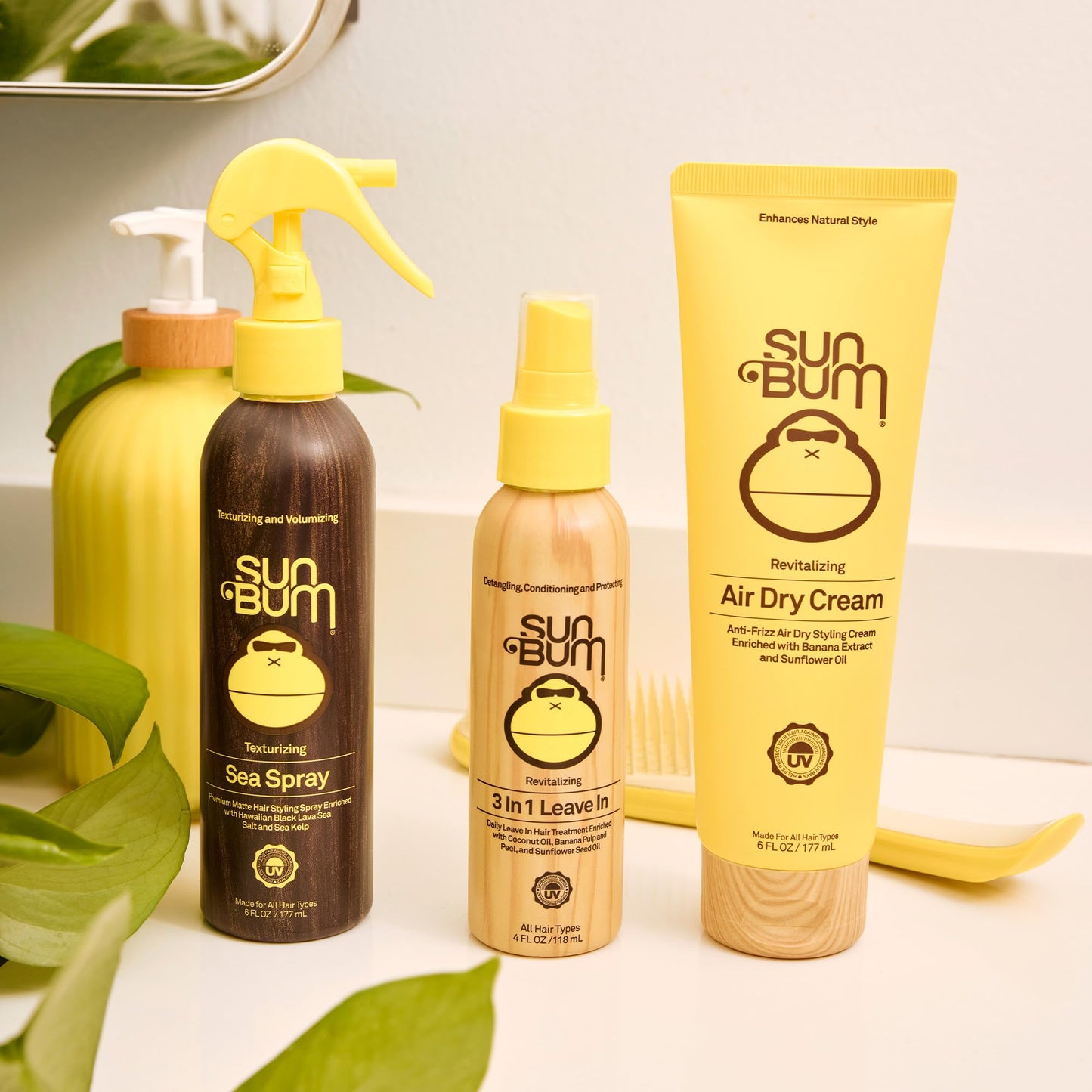 Sun Bum Revitalizing Air Dry Cream - Anti Frizz Styling Cream with Banana Extract and Sunflower Oil - Vegan - Without Parabens - UV Protecting - Helps Beauty & Personal Care Sun Bum