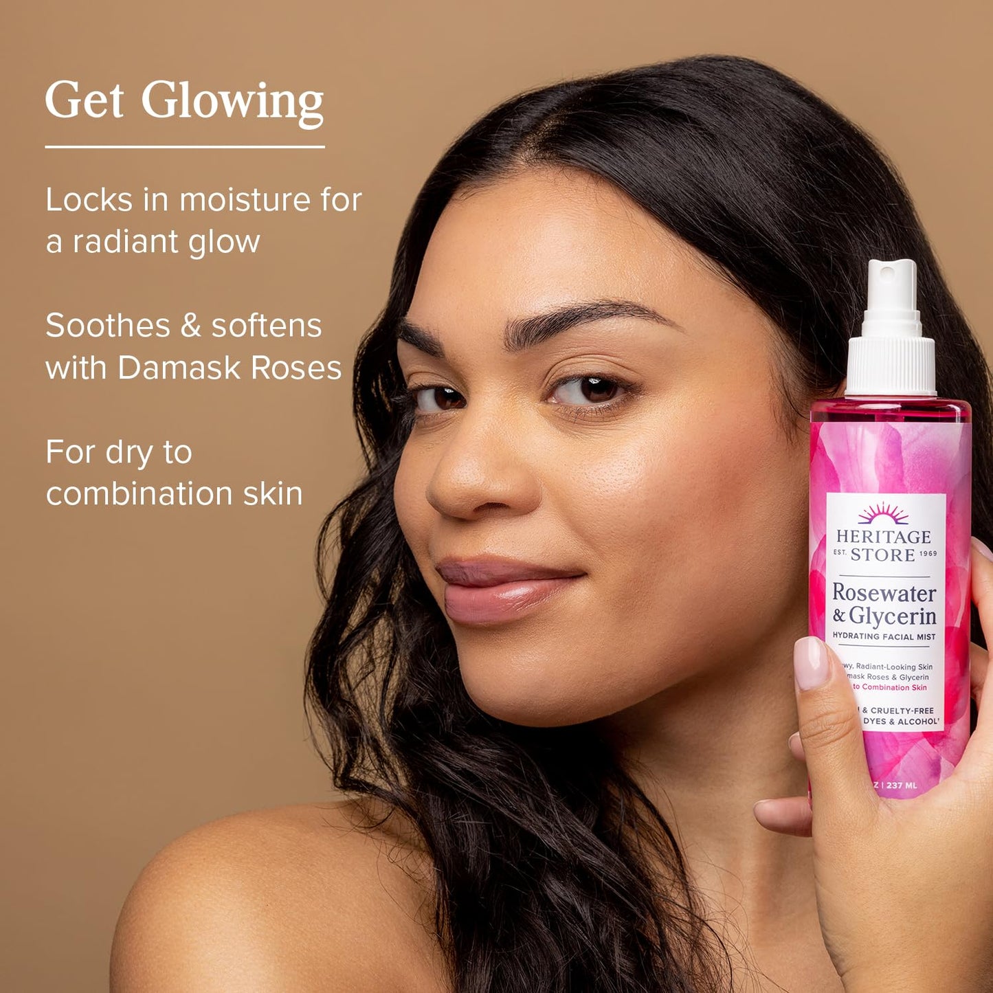 HERITAGE STORE Rosewater & Glycerin 2-pack - Hydrating Facial Mist - Dry Combination Skin Care - Rose Water Spray with Vegetable Glycerine - Made Beauty & Personal Care HERITAGE STORE