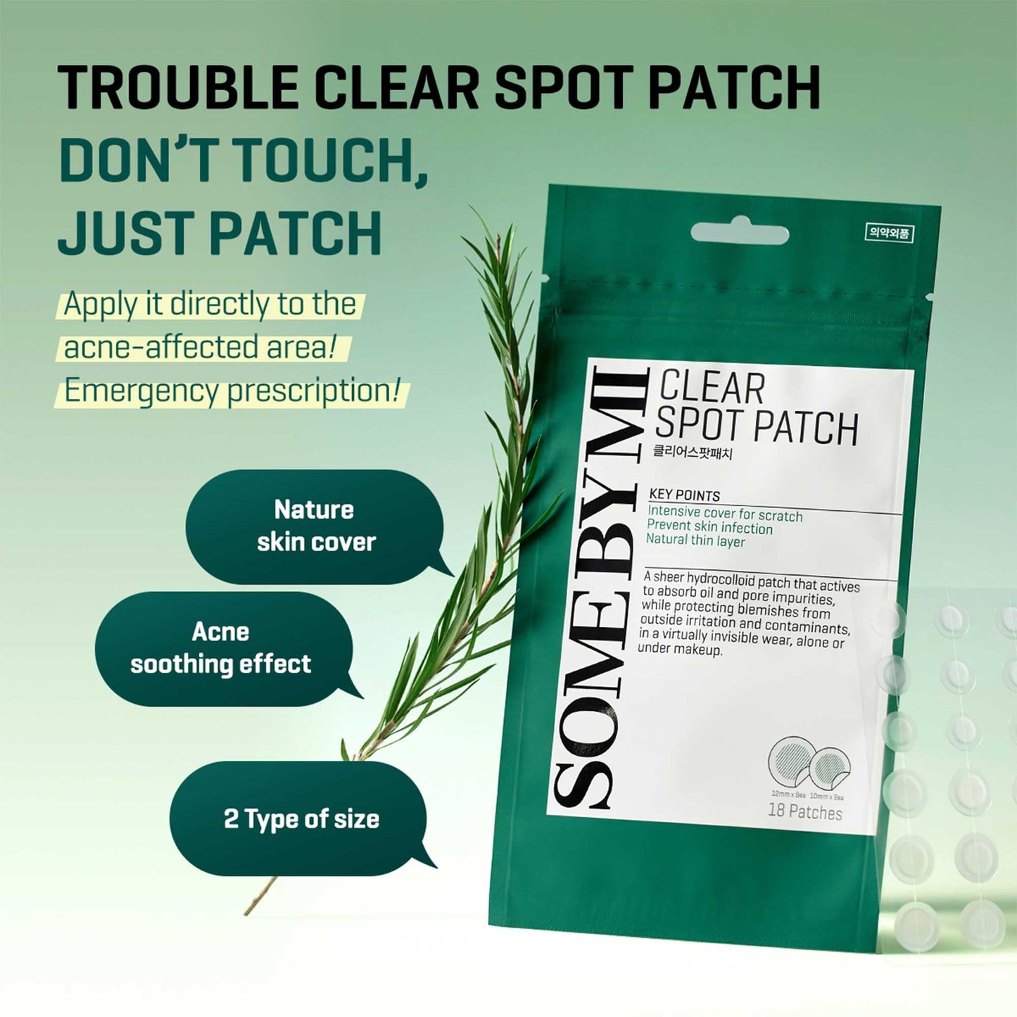 SOME BY MI 30 Days Miracle Clear Spot Patch - Pack of 1, 18 Counts, 2 Size(10mm 9Counts, 12mm 9Counts) - Invisible Hydrocolloid Skin Trouble Beauty & Personal Care SOME BY MI