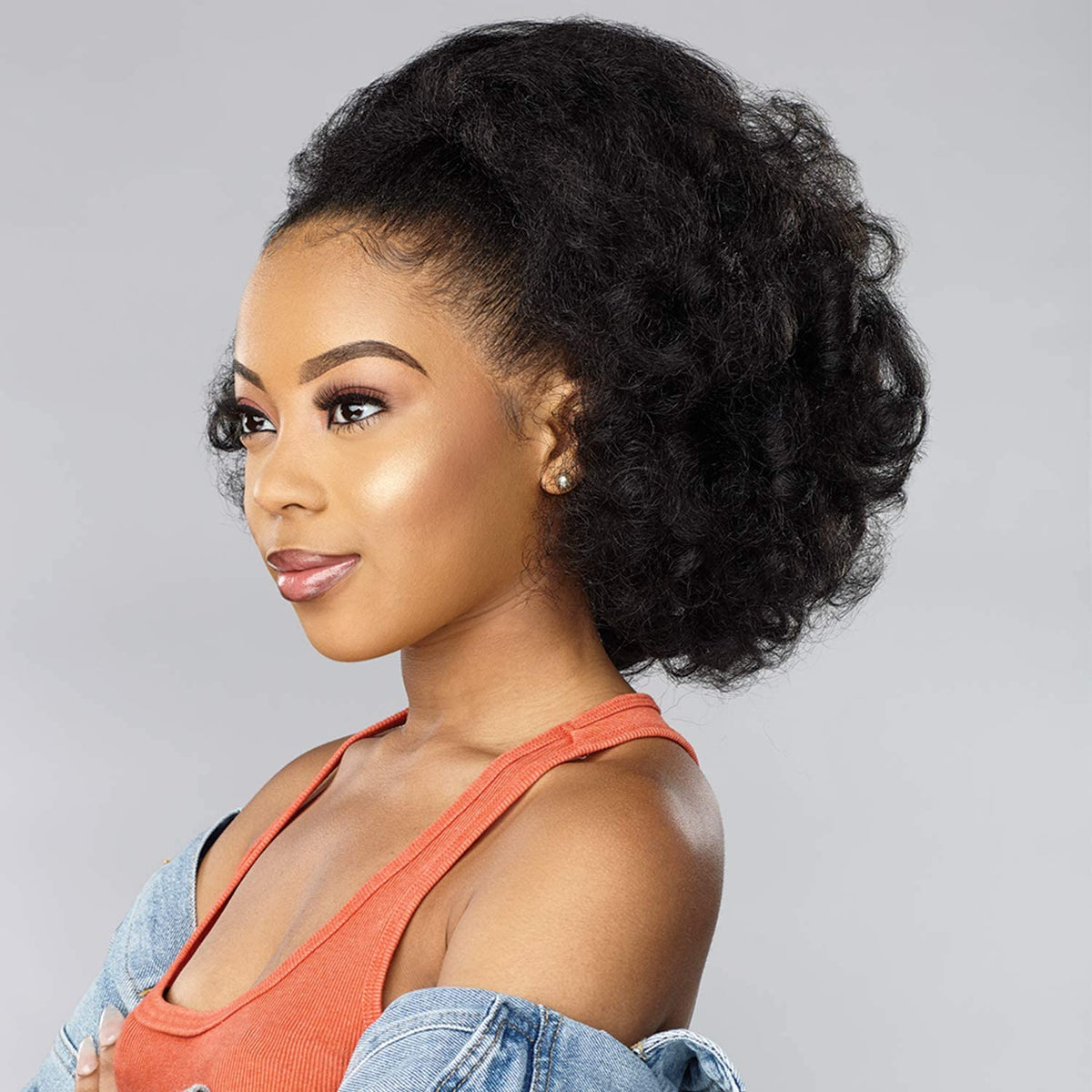 Sensationnel Curls Kinksandco Ponytails - Rain Maker Instant Weavedrawstring Pony Updo for Natural 3C to 4C Hair Textures (1 JETBLACK)