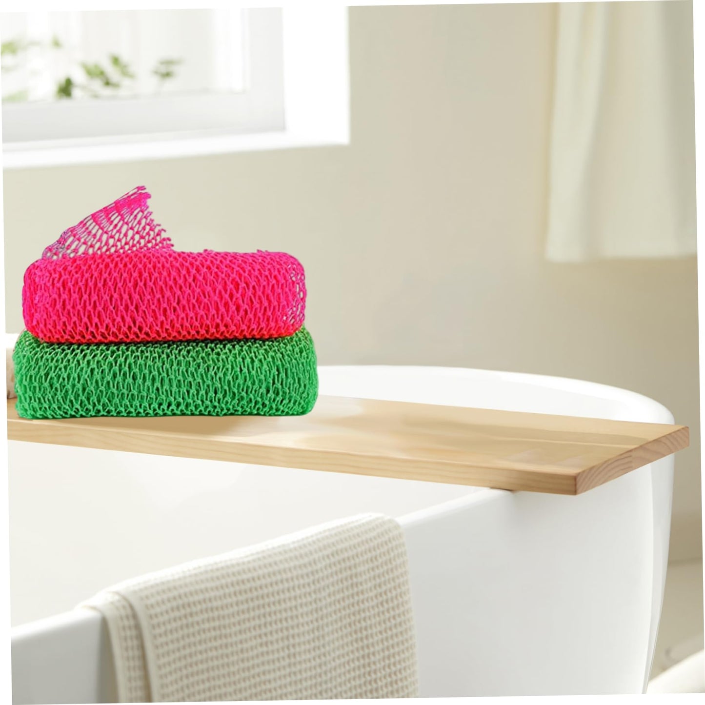 2Pcs African Net Sponge 12x30" Labor-Saving Long Widen African Net Cloth Portable Mesh Foldable Exfoliating Washcloth for Men and Women Beauty and Personal Care Xoeryoy