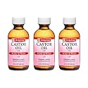 De La Cruz Castor Oil - 100% Pure Castor Oil for Hair, Skin, Eyelashes, and Eyebrows - USP Grade, 2 FL Oz (3 Bottles) Beauty & Personal Care De La Cruz