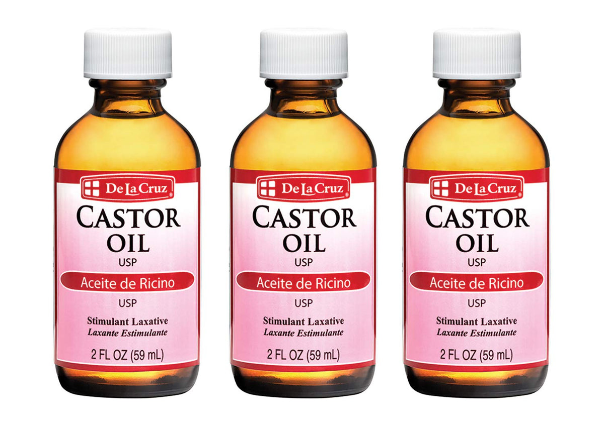 De La Cruz Castor Oil - 100% Pure Castor Oil for Hair, Skin, Eyelashes, and Eyebrows - USP Grade, 2 FL Oz (3 Bottles) Beauty & Personal Care De La Cruz