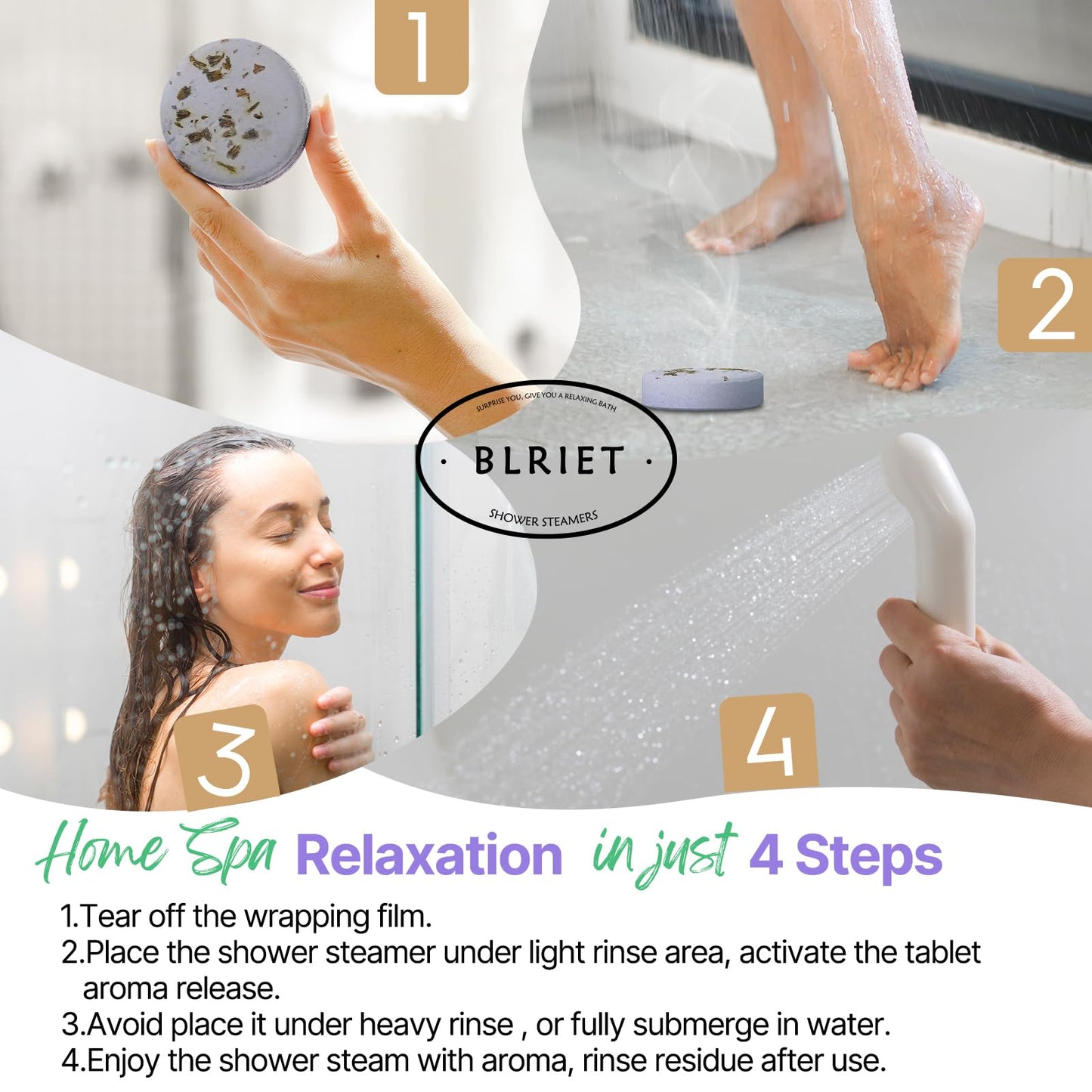 Shower Steamers Aromatherapy Blriet Gifts for Women, Teen Girls, Wife, Her, Mom, Father Days, Daughter, Grandma Basket Stuffers Birthday Gifts Beauty and Personal Care BLRIET