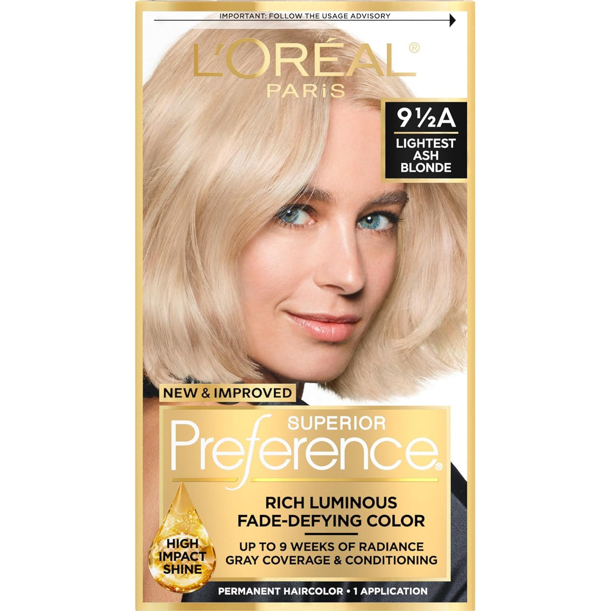 L'Oreal Superior Preference - 9-1/2A Lightest Ash Blonde (Cooler) 1 Each (Pack of 2)