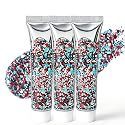 3PC Waterproof Red White Blue Hair Glitter Stick for Patriotic Celebrations &Game Days, 4th of July Glitter Stick, Sparkling Face&Body Makeup Beauty & Personal Care AprYew