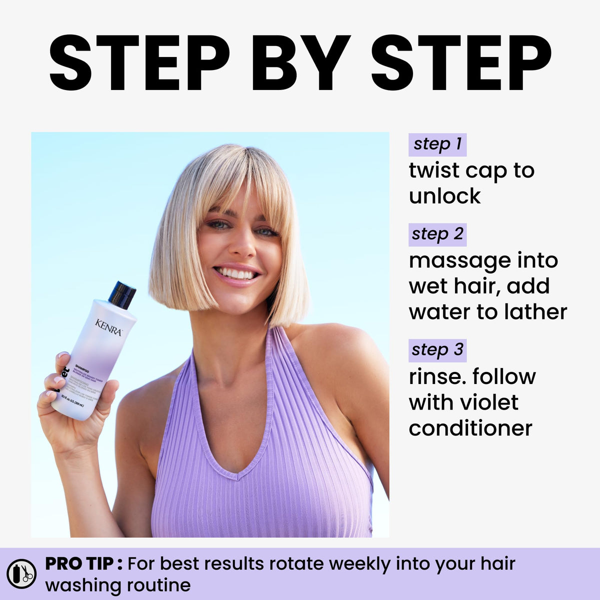 Kenra Violet Shampoo | Eliminates Brassy Tones | Purple Pigment + Deposit | Neutralizes Yellow | Moisturizes Processed Hair | Enhances Vibrancy