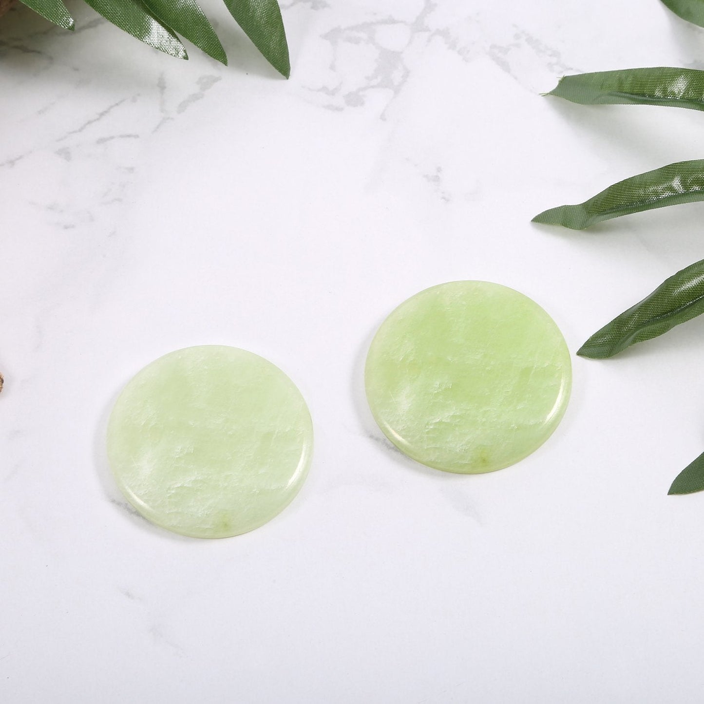Bememo 2 Pieces Jade Stone for Lash Glue Eyelash Extension Round Jade Stone Green Lash Tile Glue Holders Adhesive Pallet Fake Eyelash Holder Base 2 Beauty & Personal Care Bememo