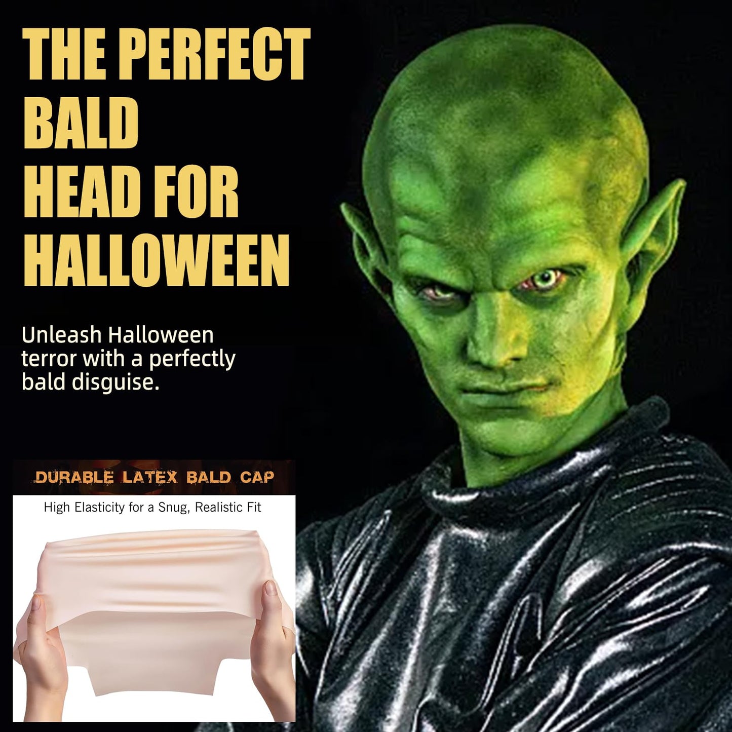 Bald Cap Halloween Makeup Kit for Men & Woman, Complete Bald Cap Costume Character Set , SFX Makeup Kit, Professional Realistic Bald Cap Kits Beauty & Personal Care Js2U ZW