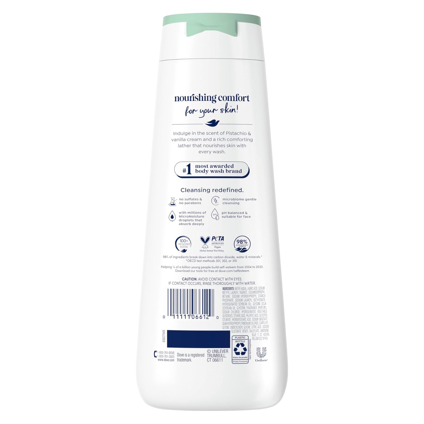 Dove Hydrating Body Wash for Women Pistachio & Vanilla Cream for Hydrated & Repaired Skin 20 fl oz Beauty & Personal Care Dove