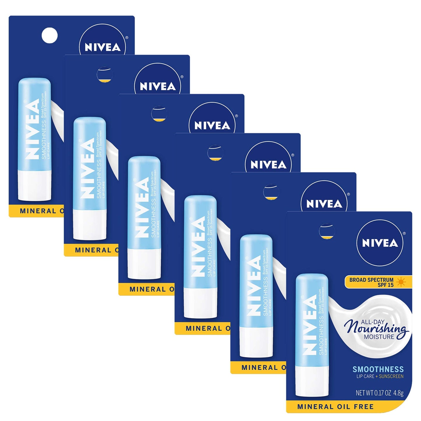 NIVEA Smoothness Lip Care SPF 15 Carded, 1 Count, Pack of 6 Beauty & Personal Care NIVEA