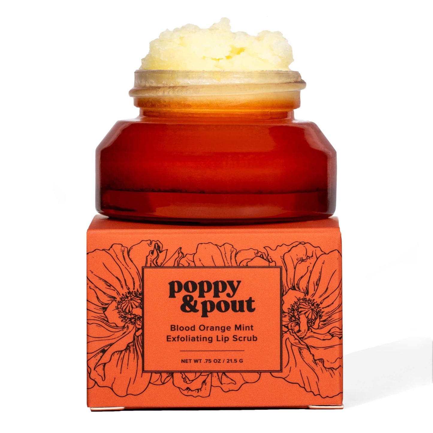 Poppy & Pout Natural Lip Scrub, Moisturizing Sugar Scrub for Dry Lips, Lip Scrubber Exfoliator with Essential Oils Smooths and Hydrates Lips, In Beauty and Personal Care Poppy & Pout