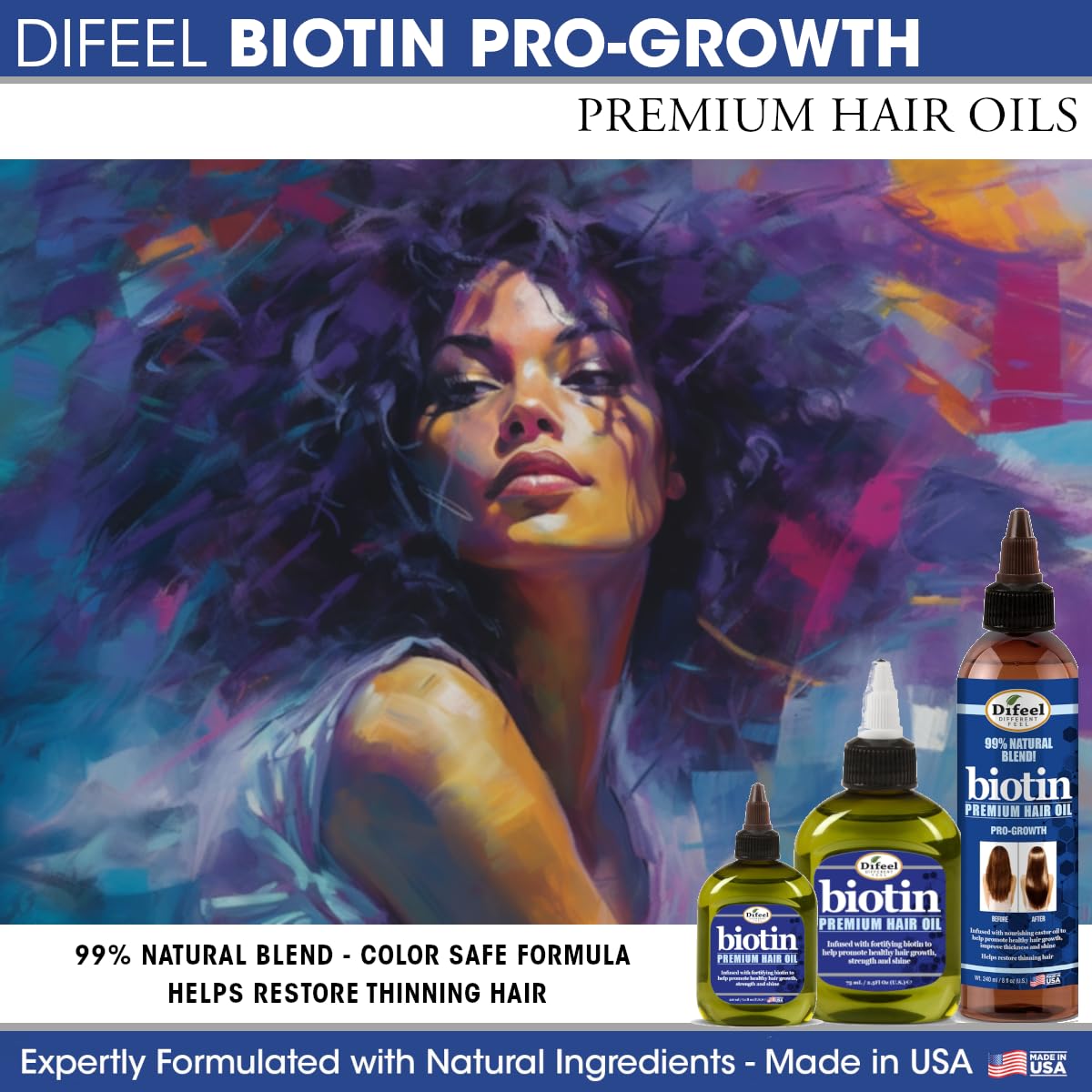 Difeel Biotin Progrowth Premium Hair Oil 8 oz. Beauty & Personal Care Difeel