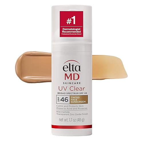 EltaMD UV Clear Tinted Sunscreen for Face, SPF 46 with Zinc Oxide, Oil-Free, Dermatologist Recommended, For Acne-Prone Sensitive Skin, 1.7 oz Beauty & Personal Care EltaMD