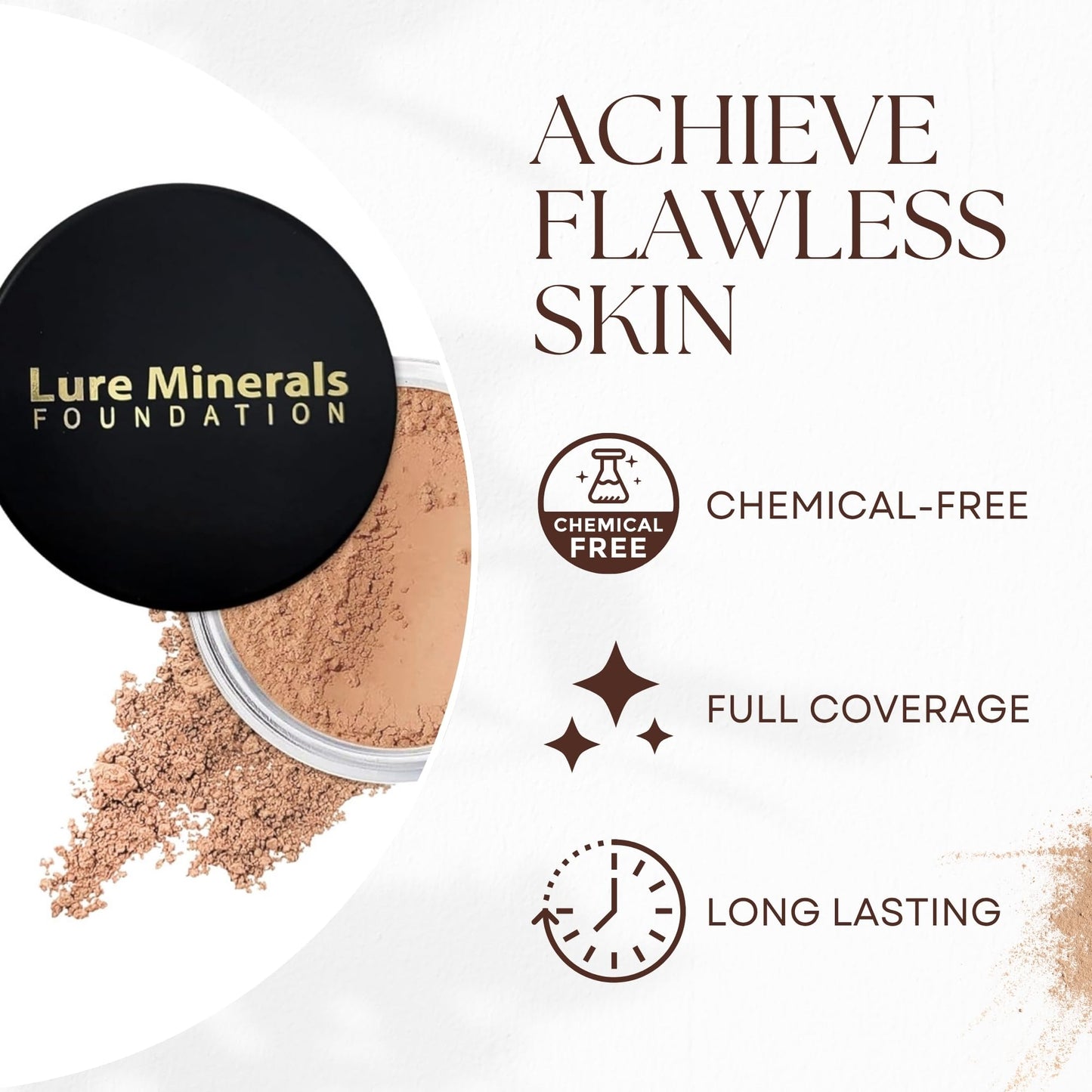 Lure Minerals Mineral Foundation Loose Powder - 8g, Mineral Makeup Face Powder Foundation (Beige Medium - Luminous) Beauty & Personal Care Pure Minerals