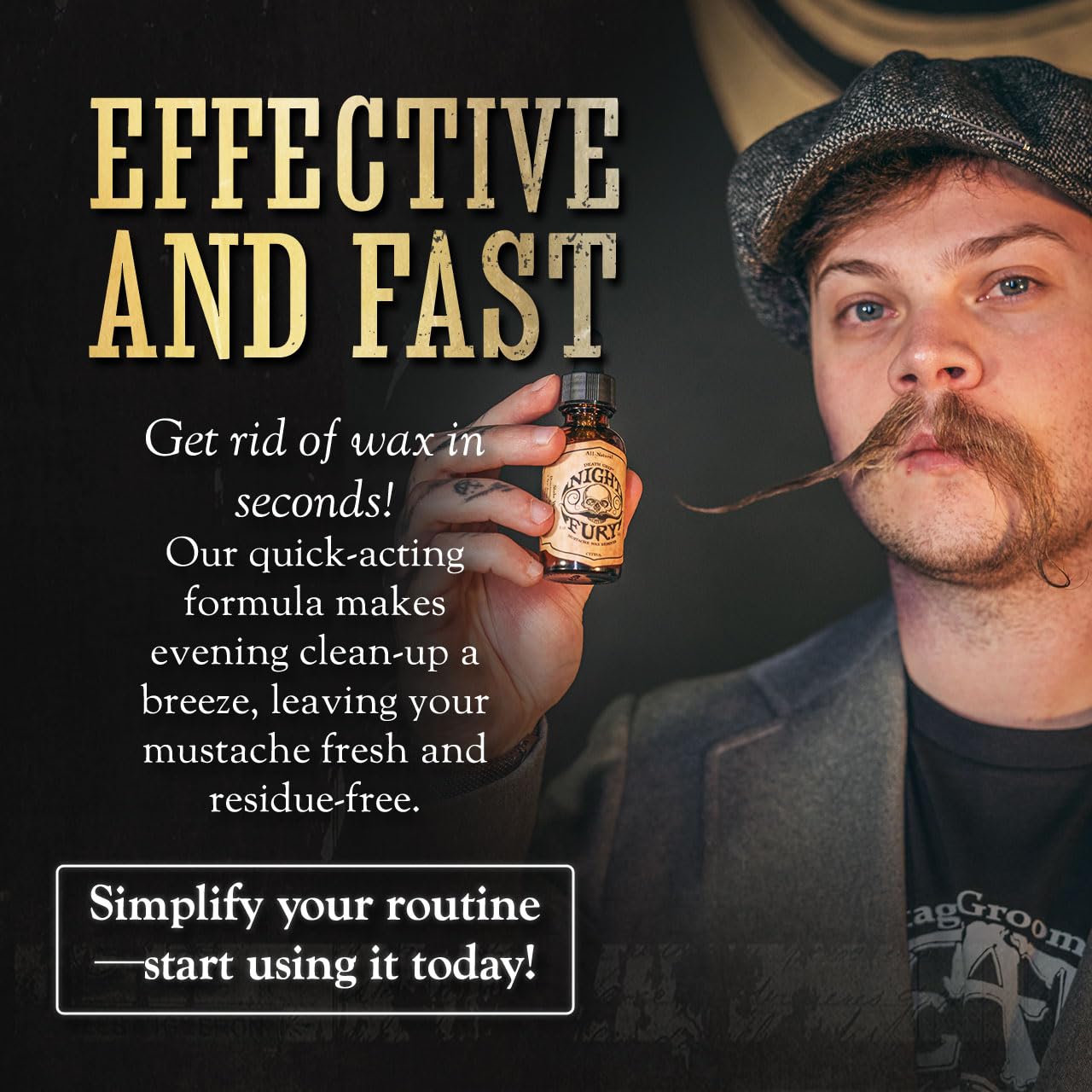 THE VINTAGE GROOMING CO. Mustache Wax Remover Night Fury Oil by Death Grip - Get Wax Out Of Your Handlebar Moustache Or Beard | Mustache Cleaner Kit Beauty & Personal Care THE VINTAGE GROOMING CO.
