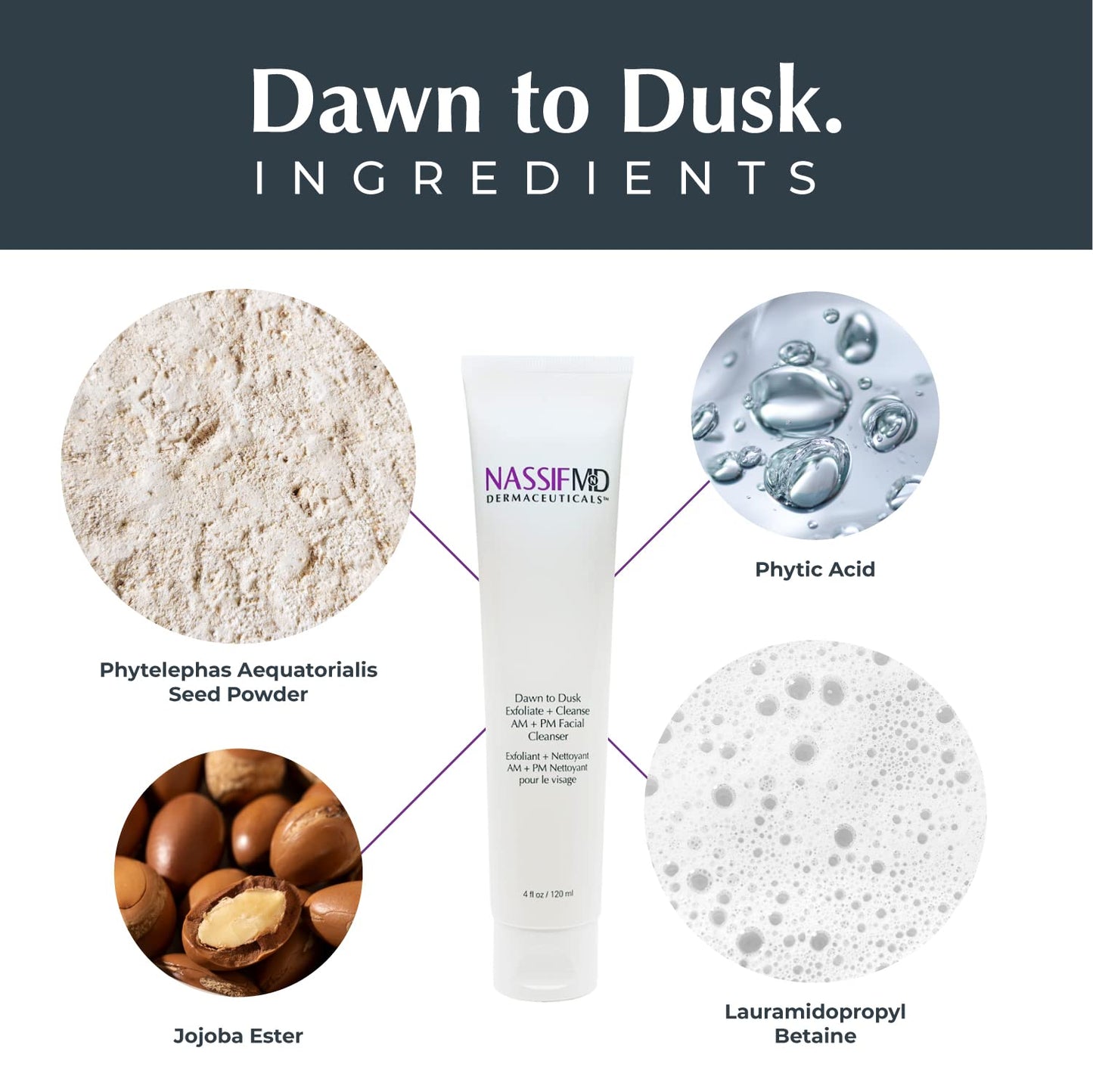 NassifMD Dawn to Dusk Foaming Facial Cleanser Vegan Cleanser Face Wash for Women, Gentle and Hydrating Cream Wash for Dry or Oily Skin, Hydrating Beauty & Personal Care NASSIFMD
