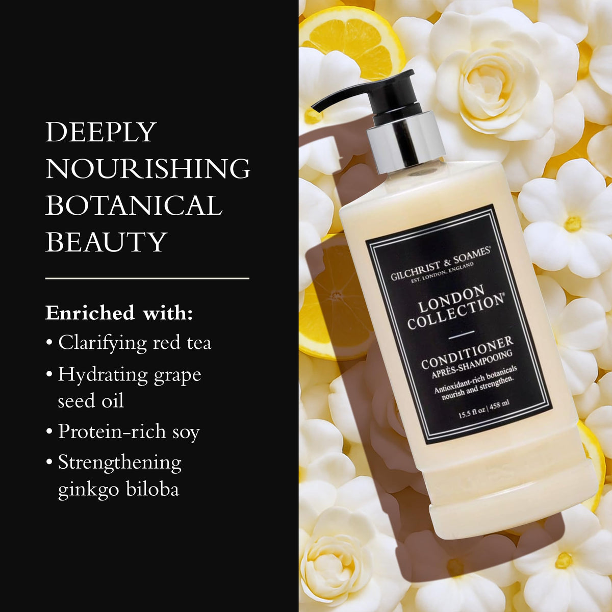 Gilchrist & Soames London Collection Conditioner - Pure Sulfate, Paraben, & Cruelty Free Formula for All Hair Types, Gentle Clarifying & Moisturizing