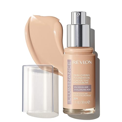 Revlon Illuminance Skin-Caring Liquid Foundation, Hyaluronic Acid, Hydrating and Nourishing Formula with Medium Coverage, 201 Creamy Natural, 1 fl oz Beauty & Personal Care REVLON