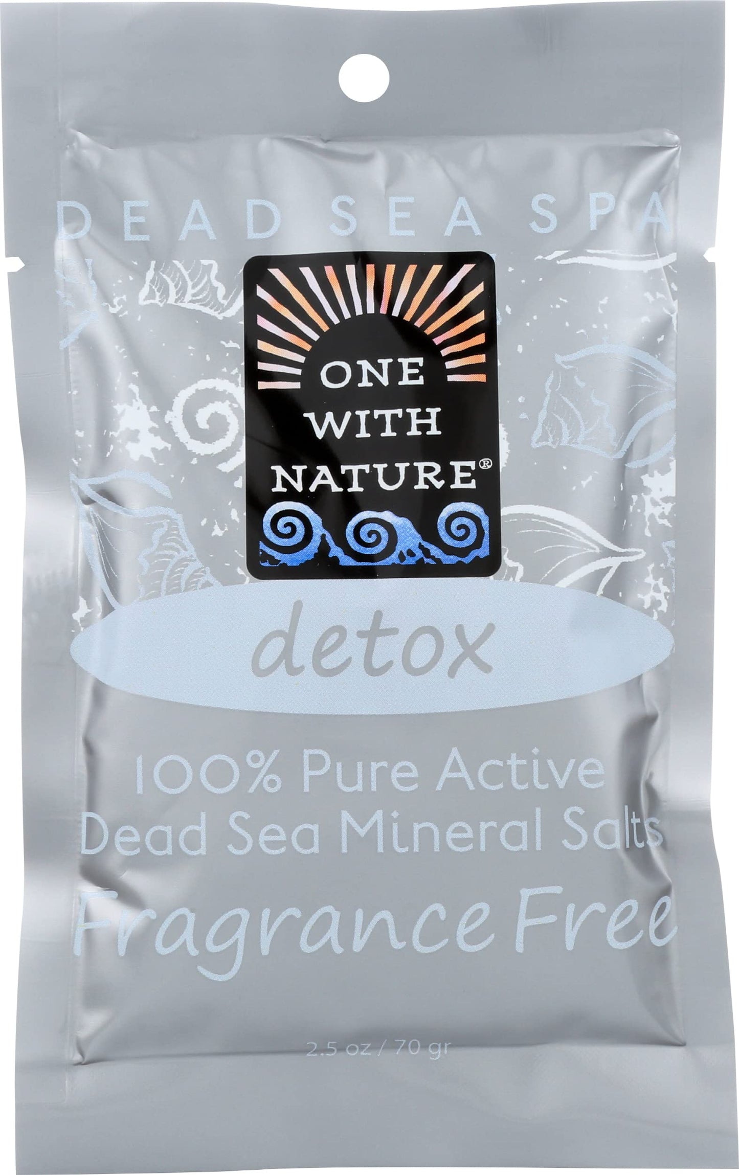 One With Nature Detox, 100% Pure Active Dead Sea Mineral Salts, Fragrance Free, For Eczema, Psoriasis and All Skin Types, Natural, Therapeutic, 2.5 Oz Beauty and Personal Care One With Nature
