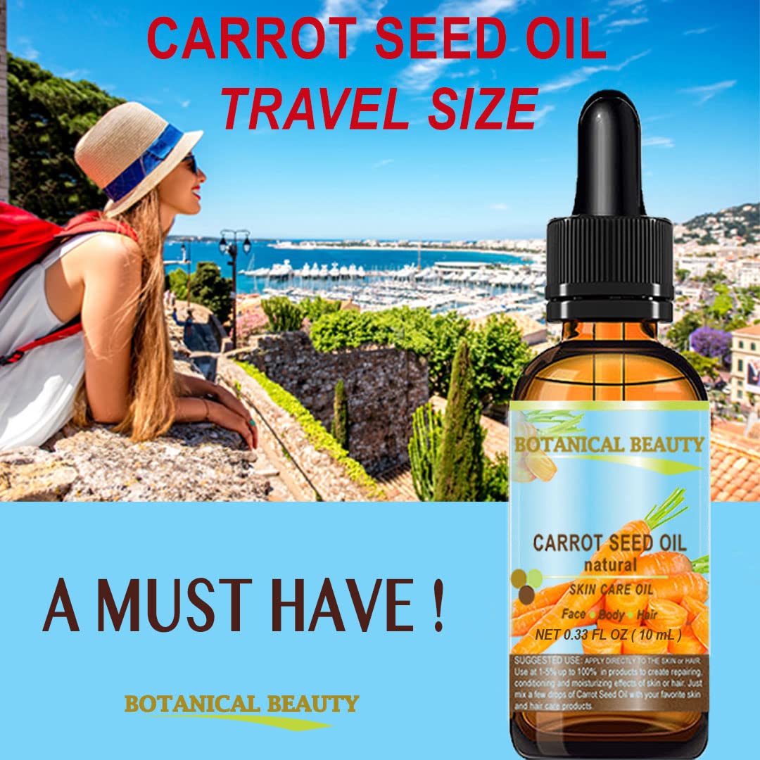 CARROT SEED OIL 100 % Natural Cold Pressed Carrier Oil. 0.5 Fl.oz.- 15 ml. Skin, Body, Hair and Lip Care. "One of the best oils to rejuvenate Beauty & Personal Care Botanical Beauty