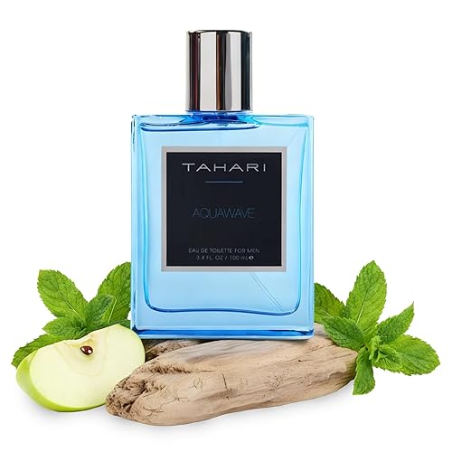 TAHARI Aquawave Eau de Toilette for Men - Long-Lasting Fresh Aquatic Cologne with Bergamot, Marine & Cedarwood - Bold, Clean & Refreshing Men’s Beauty & Personal Care TAHARI