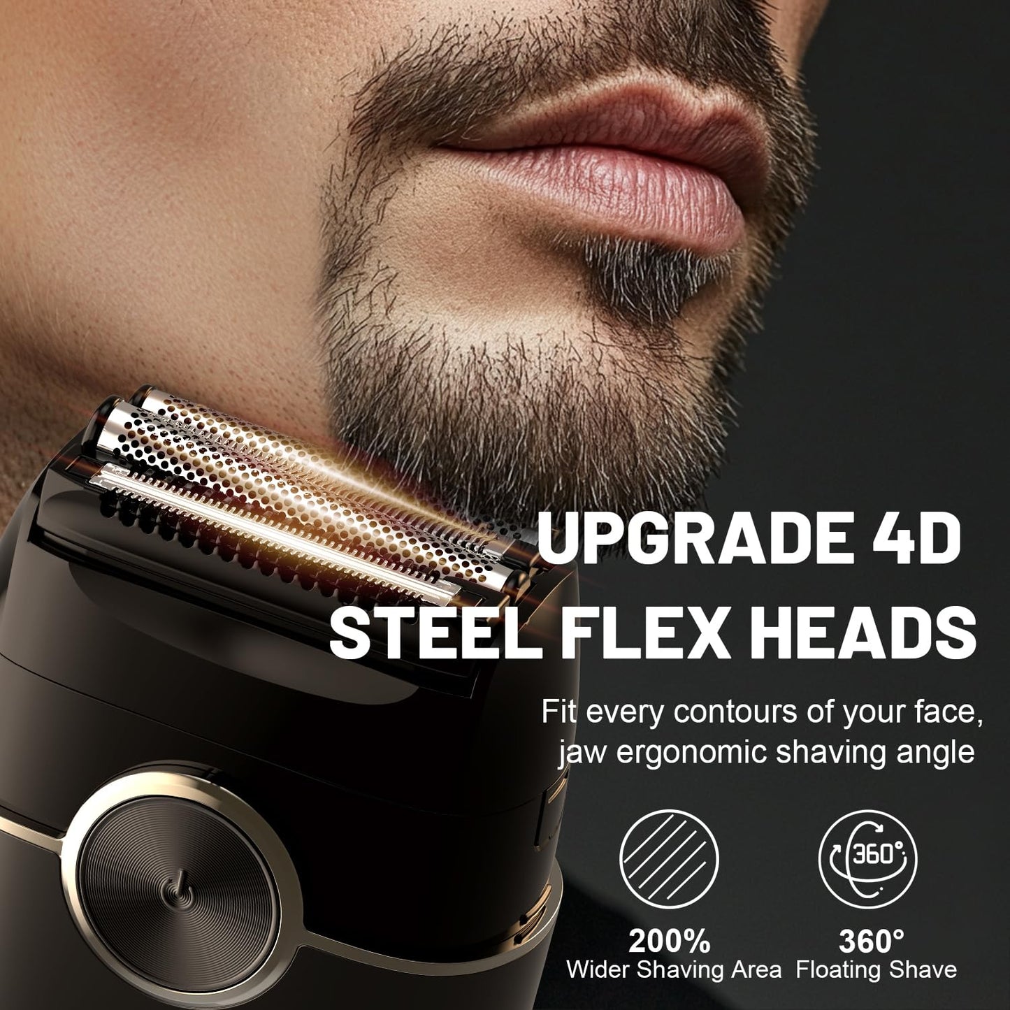 Welclux Rechargeable Electric Razor for Men: Mini Foil Shavers for Men with 4 Floating Blades - Dual-Speed & LED Display, 120Min Runtime, IPX7 Beauty and Personal Care Welclux