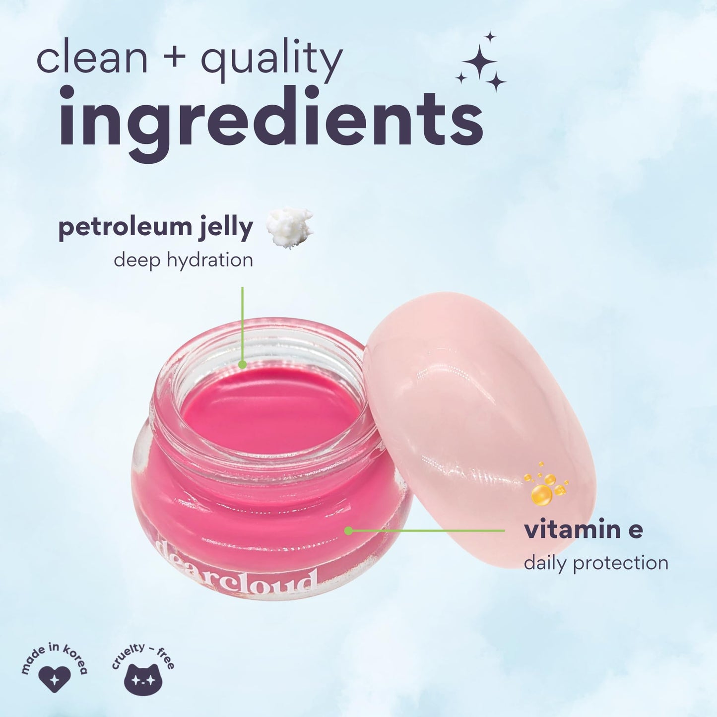 dearcloud Dewy Lip Jam - Lip Balm with Vitamin E (Pink Lychee) Beauty and Personal Care dearcloud
