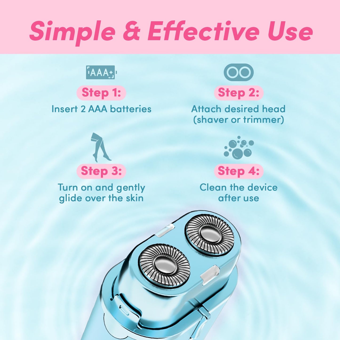 PURSONIC Electric Shaver for Women - Painless Facial Hair Remover, Bikini & Pubic Trimmer, Epilator Beauty and Personal Care PURSONIC