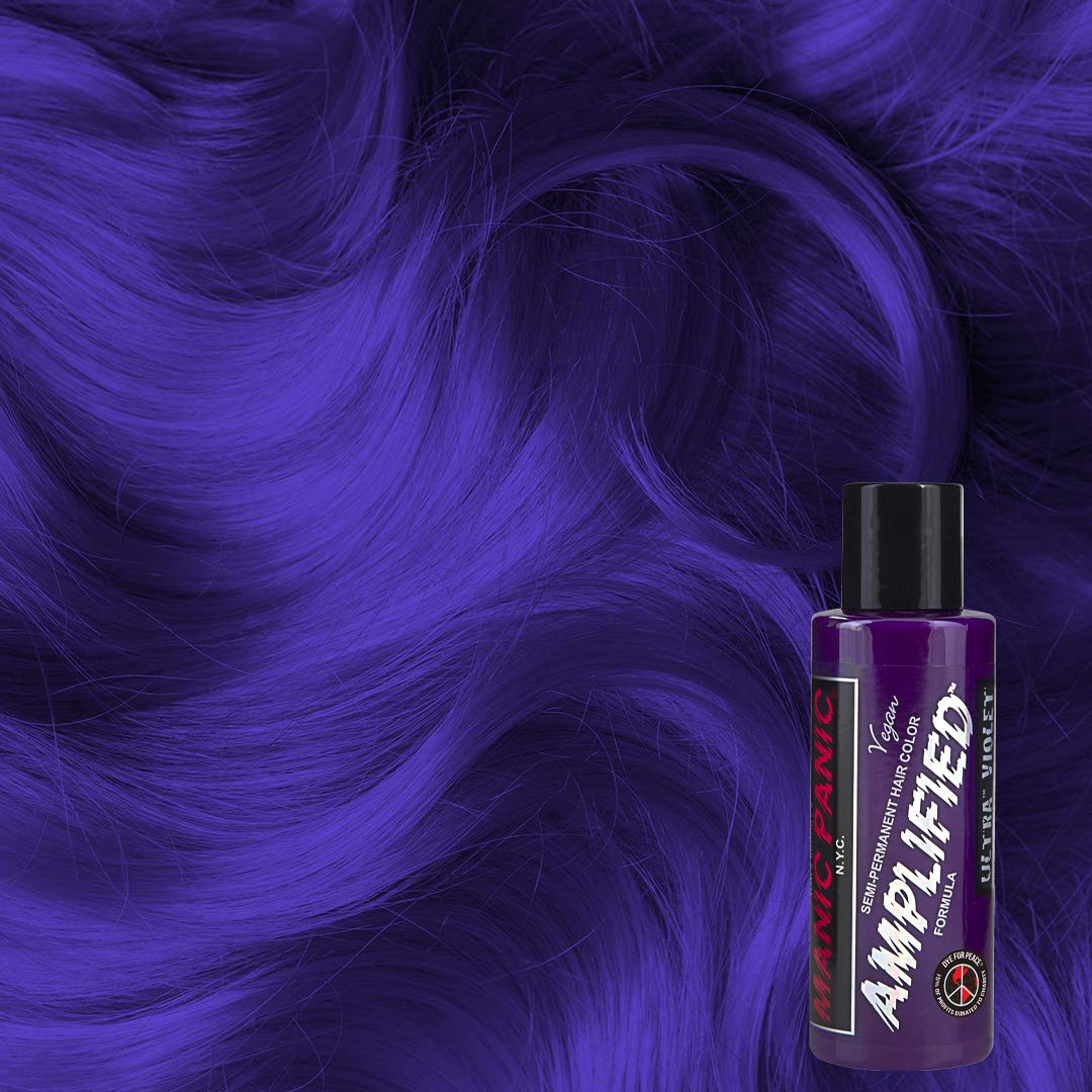 MANIC PANIC Ultra Violet Amplified Semi-Permanent Hair Dye - Cool Blue Toned Violet Color - Works on Dark & Light Shades - Vegan, PPD & Ammonia Free Beauty & Personal Care MANIC PANIC