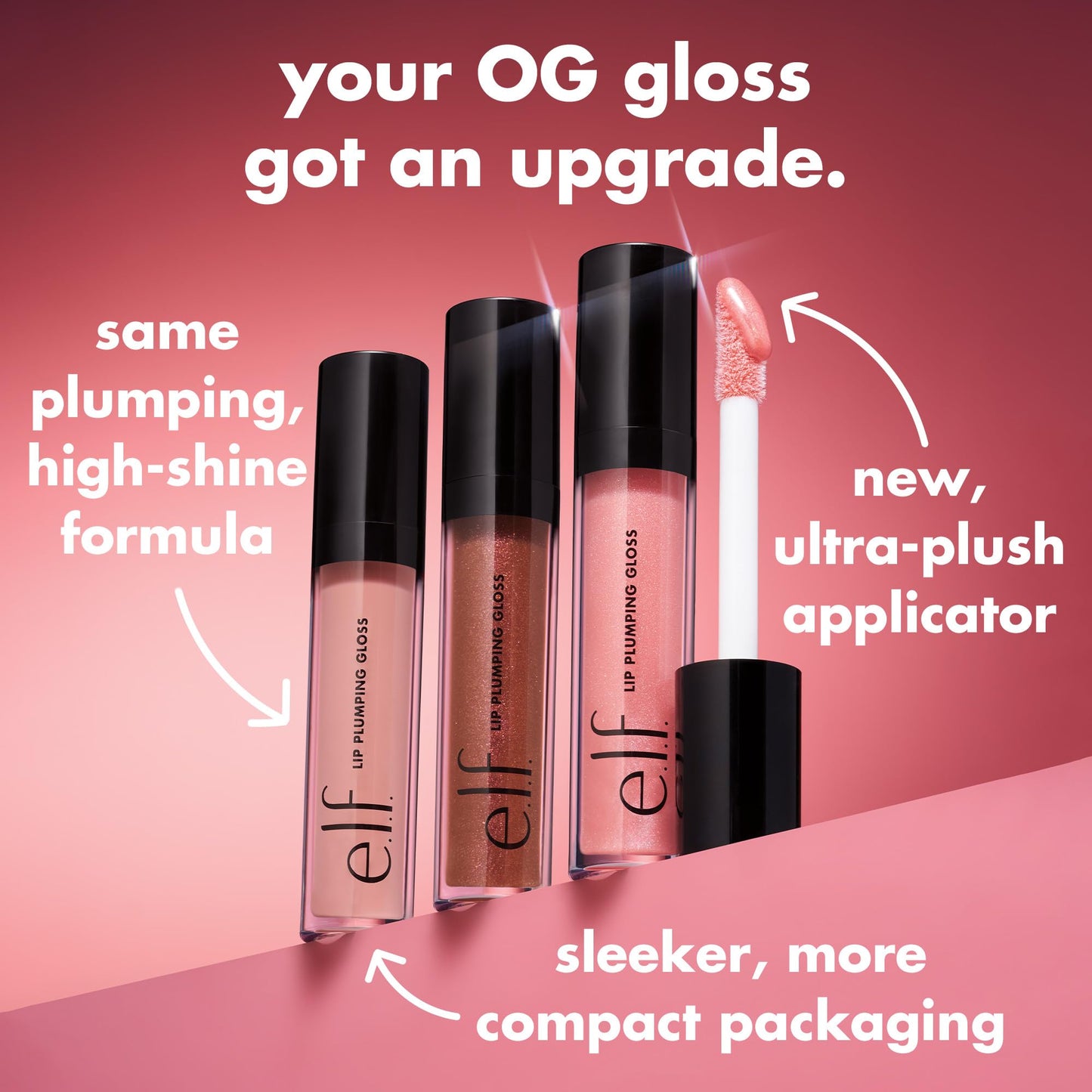 e.l.f. Lip Plumping Gloss, High-Shine Sheer Color, Hydrates & Creates Fuller Lips With Vitamin E, Vegan & Cruelty-Free, Pink Sugar, 0.1 Fl Oz Beauty & Personal Care e.l.f.