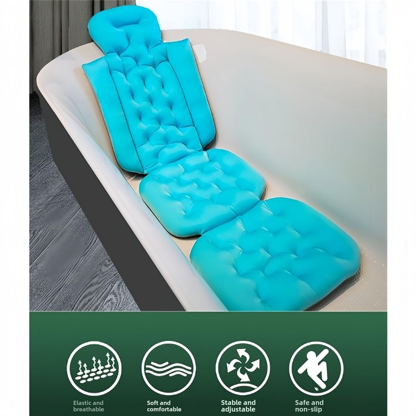 18.9” Widened Shoulder Full Body Bath Pillow for Bathtub,2.7” Ultra Thick Luxury Bath Pillow Cushion Bath Mat for Head and Neck Support with Laundry Beauty and Personal Care NEEROTO
