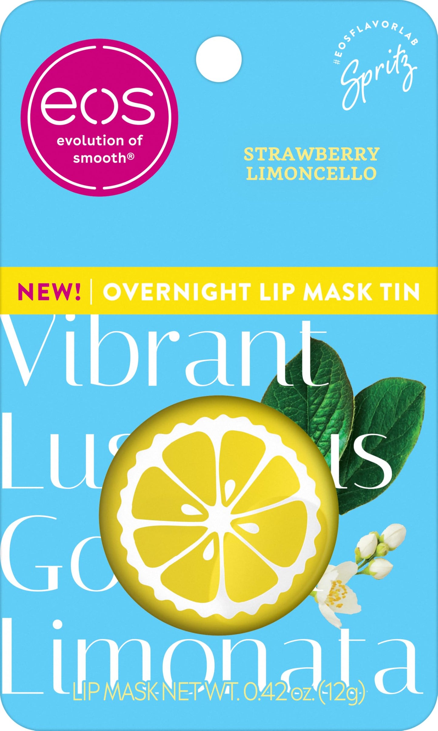 eos Limited Edition Overnight Lip Mask, Strawberry Limoncello - Moisturizing Lip Treatment, For Dry Lips, Made with Squalane & Shea Butter Beauty and Personal Care eos Default Title