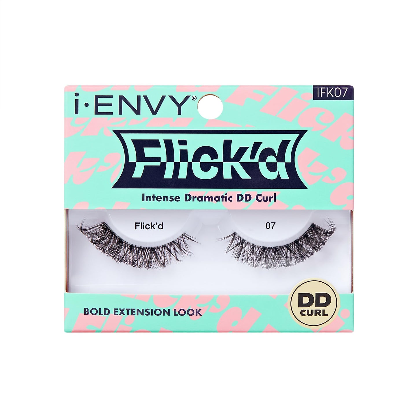 i-ENVY False Lashes Flick'd D-Curl Strip Lashes Volume Bouncy Natural Clear Band Cat Eye Dramatic Trendy Extensions Reusable Eye Lashes (07) Beauty & Personal Care i•ENVY