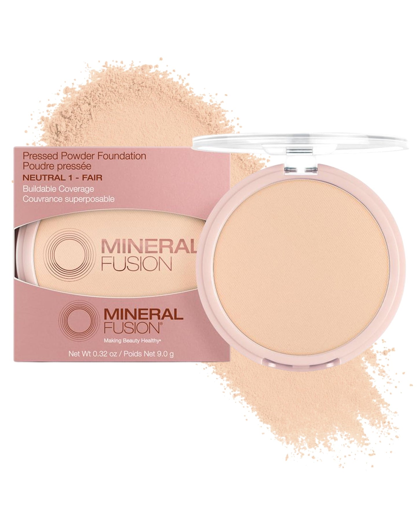 Mineral Fusion Pressed Powder Foundation - Matte Finish Face Powder for Fair Skin with Peachy Undertones - Age Defying Foundation Makeup - Talc Free Beauty & Personal Care Mineral Fusion